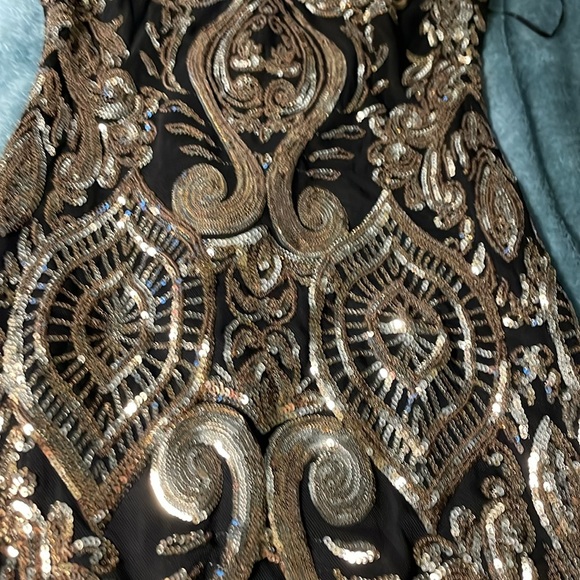 New with Tags Privy Black Gold Sequin Dress (S) - Picture 3 of 5